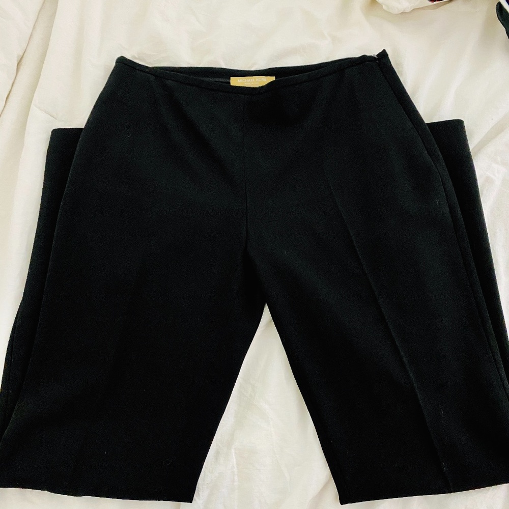 Michael Kors Black Skinny Pleated Pants